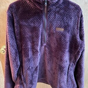 Columbia Purple Fireside Sherpa Quarterzip Pullover NWOT